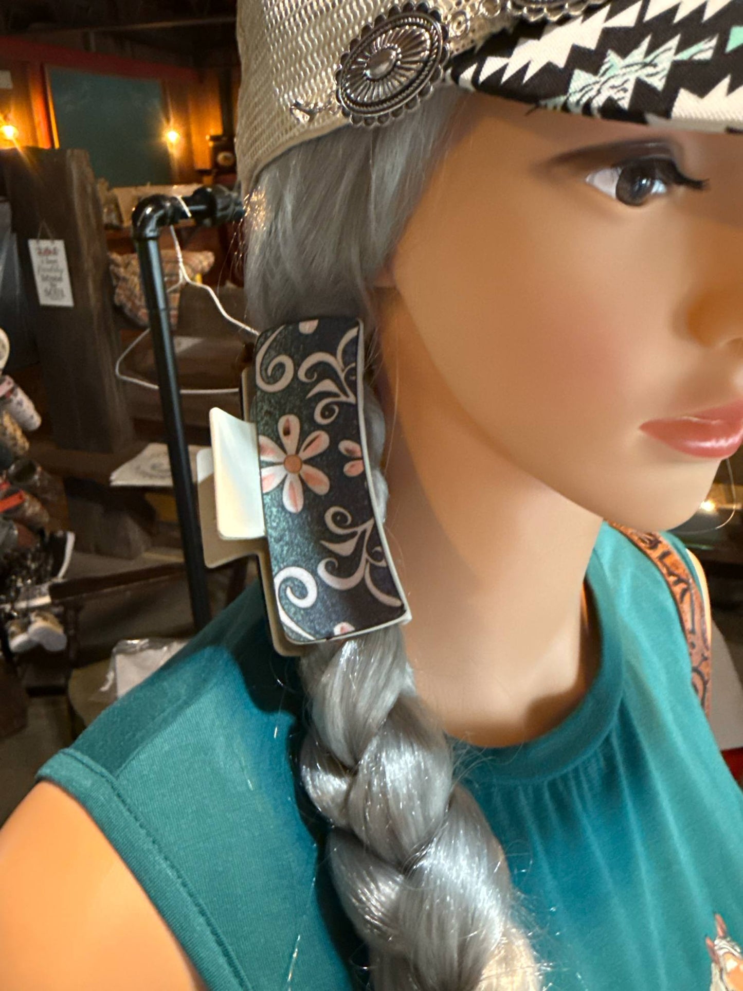 Western Floral Barrette Clip