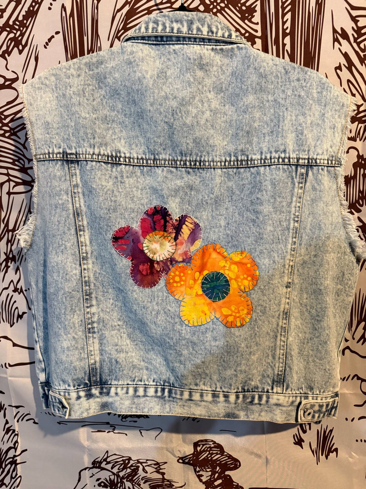 Retro Flower Power Vest – XXL