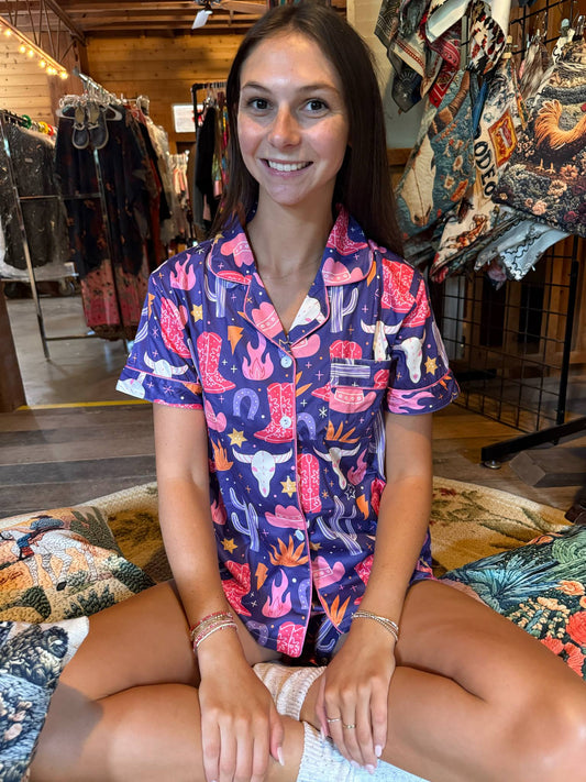 Western Dreams Satin Pajama Set