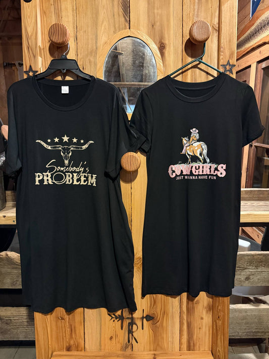 Somebody’s Problem Graphic T-Shirt Dress