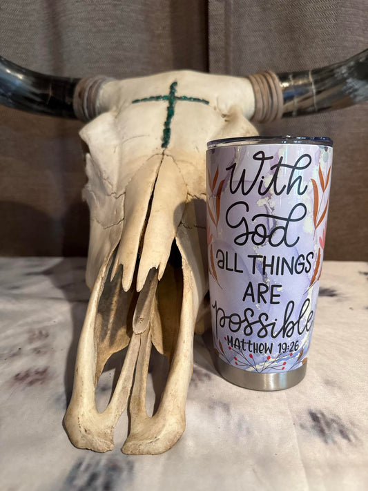 Faith Over Fear 20oz Scripture Tumbler