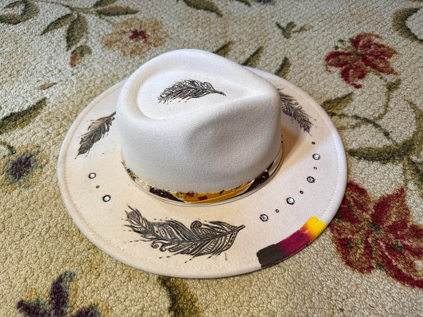 Light as a Feather – Hand Burned Fedora (Amira Collection)