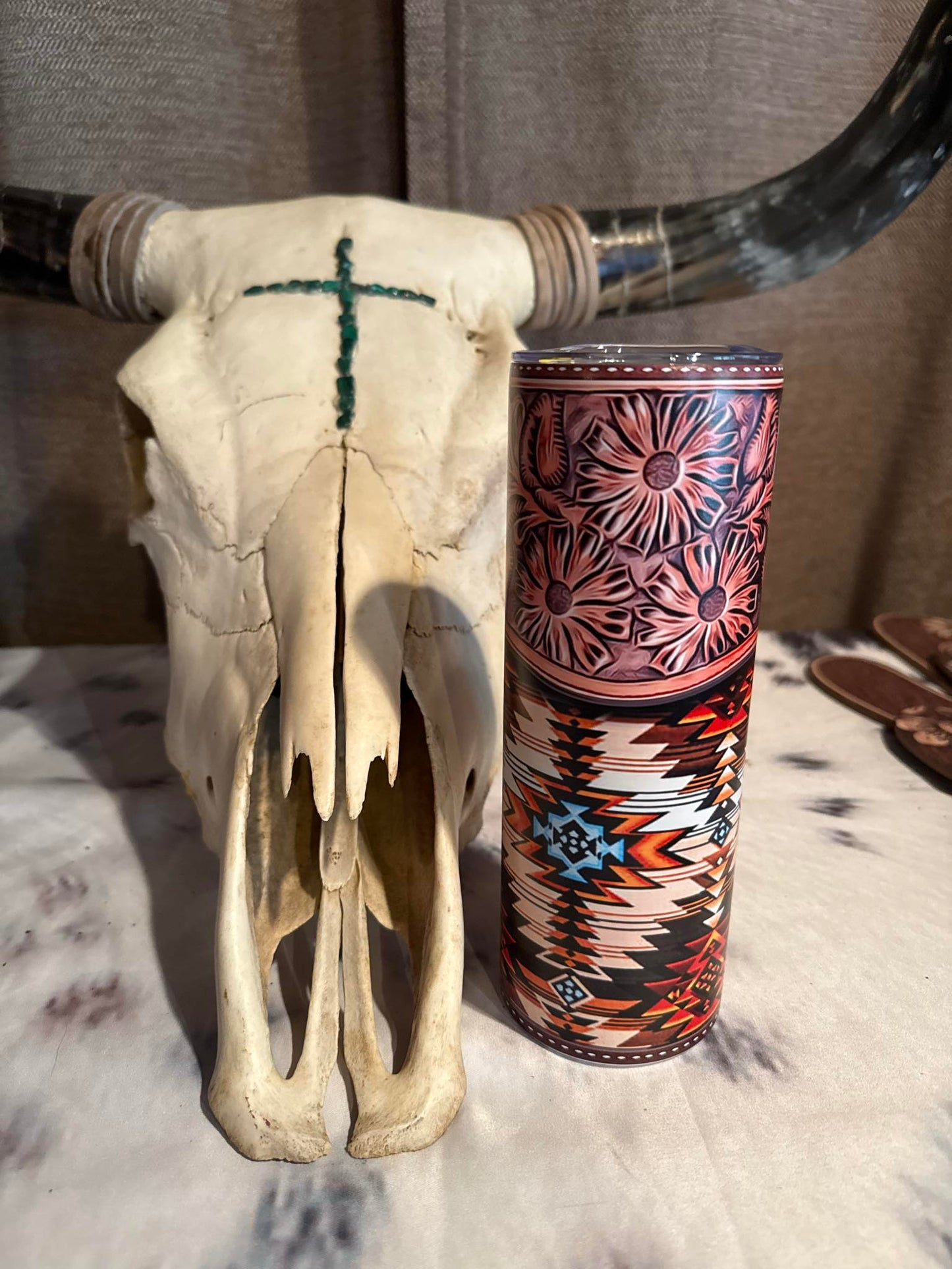Tooled Desert Bloom 16 oz Tumbler