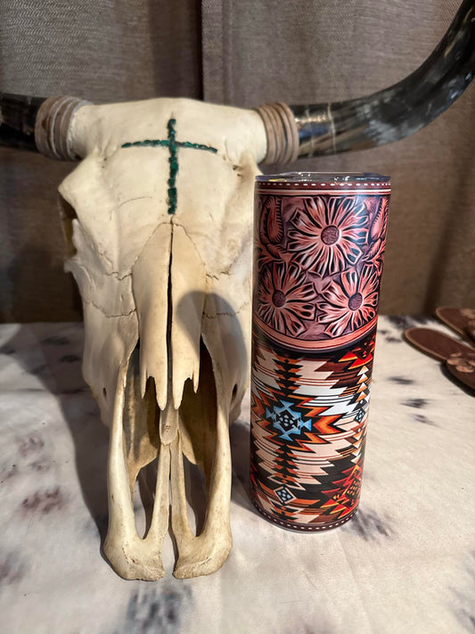 Tooled Desert Bloom 16 oz Tumbler