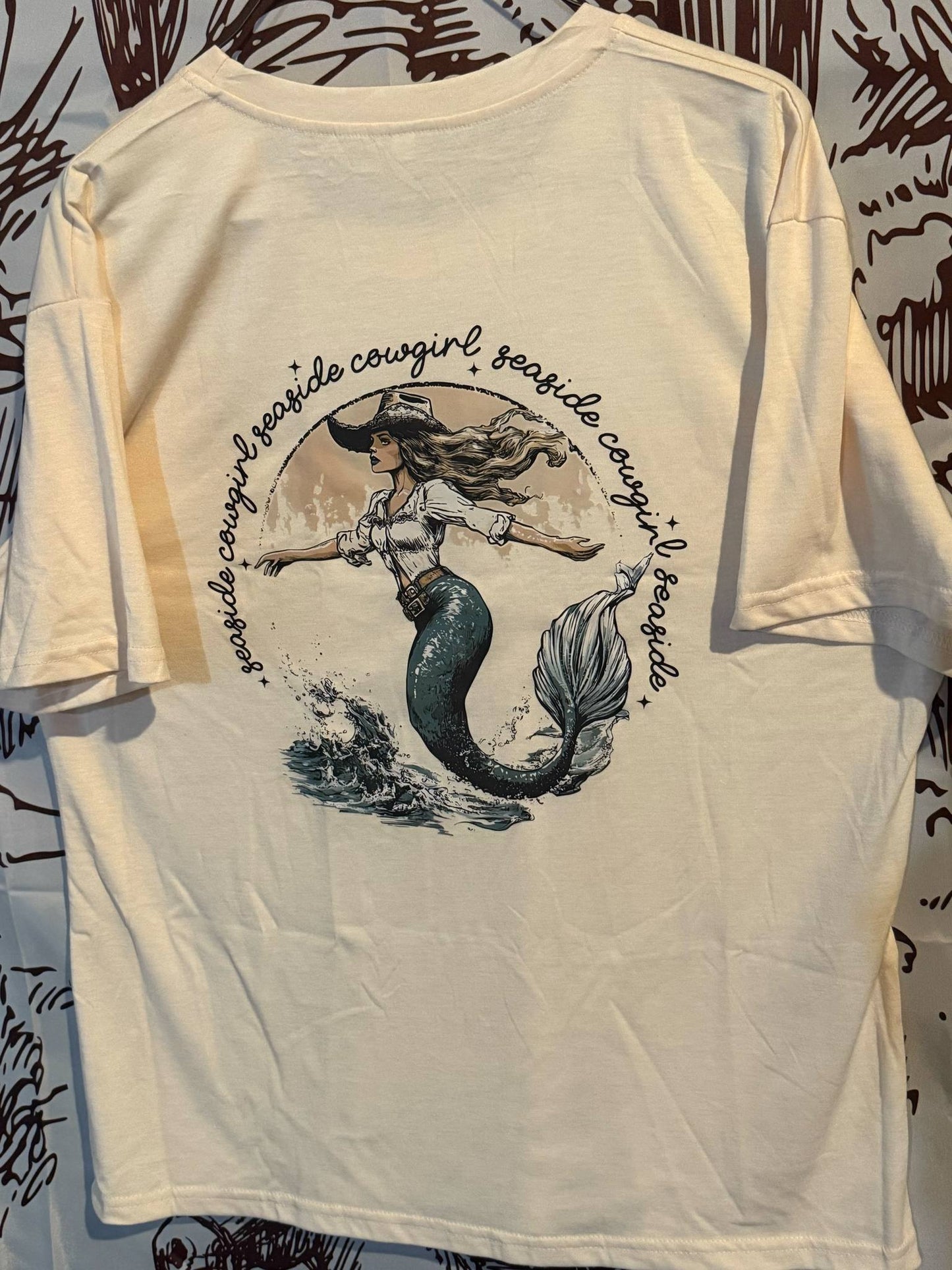 Seaside Cowgirl Mermaid Tee – XL